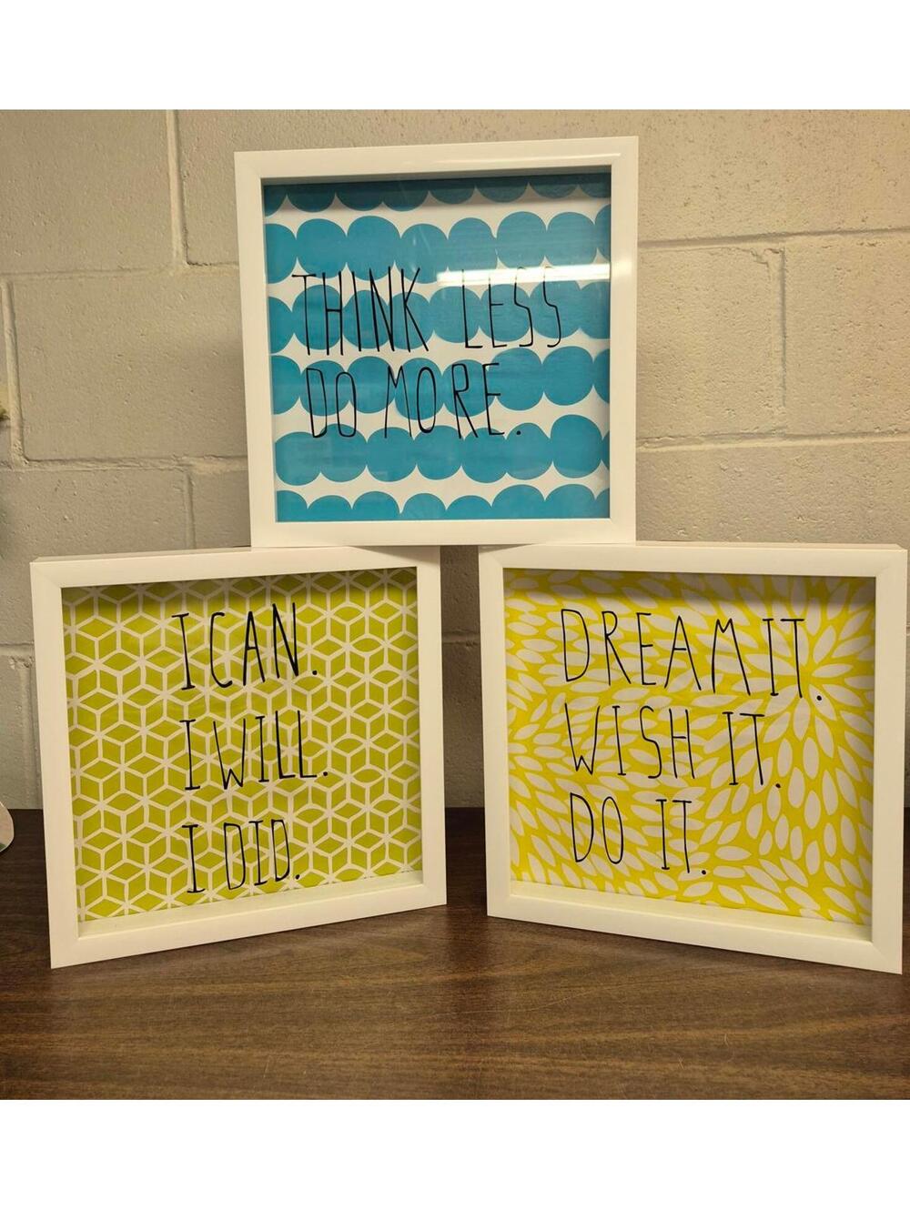 Set of 3 Inspirational Quote Wall Hangings